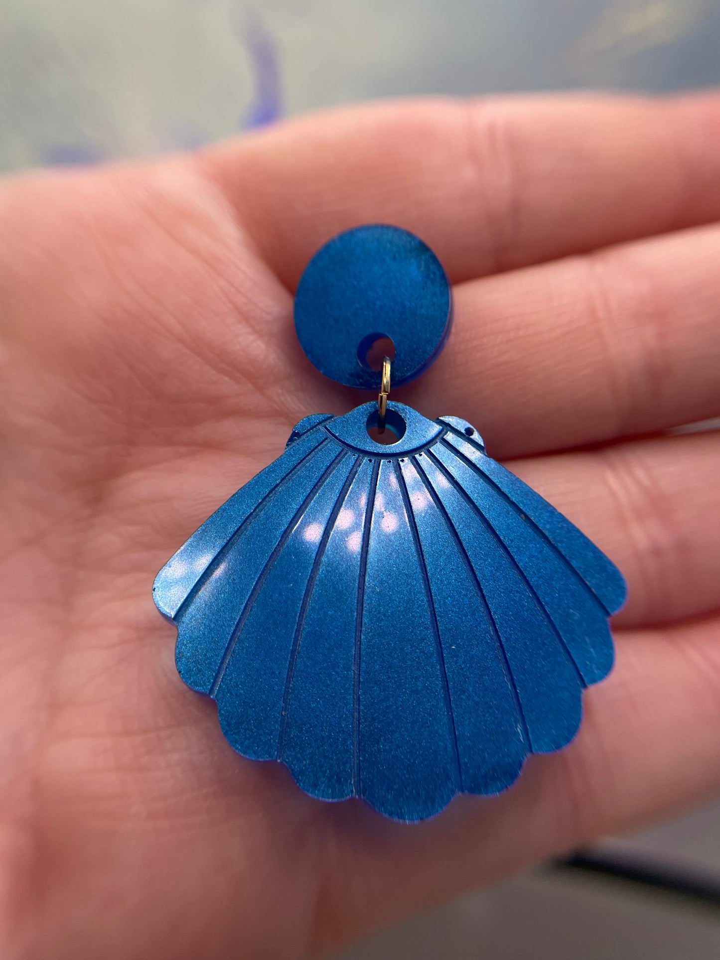 Kalita: Blue Shell Earrings