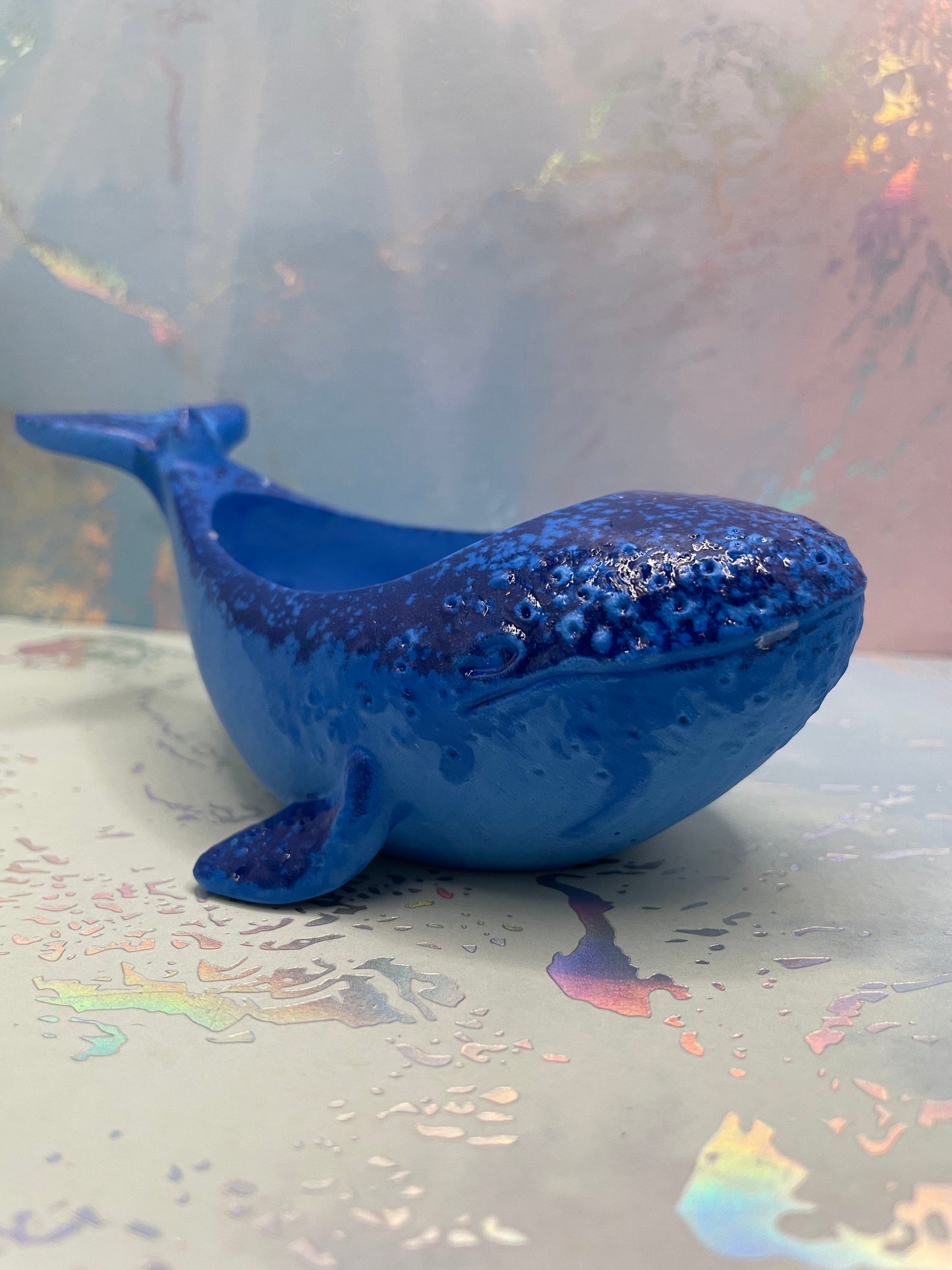 Contenant Baleine en Éco-Résine Bleu