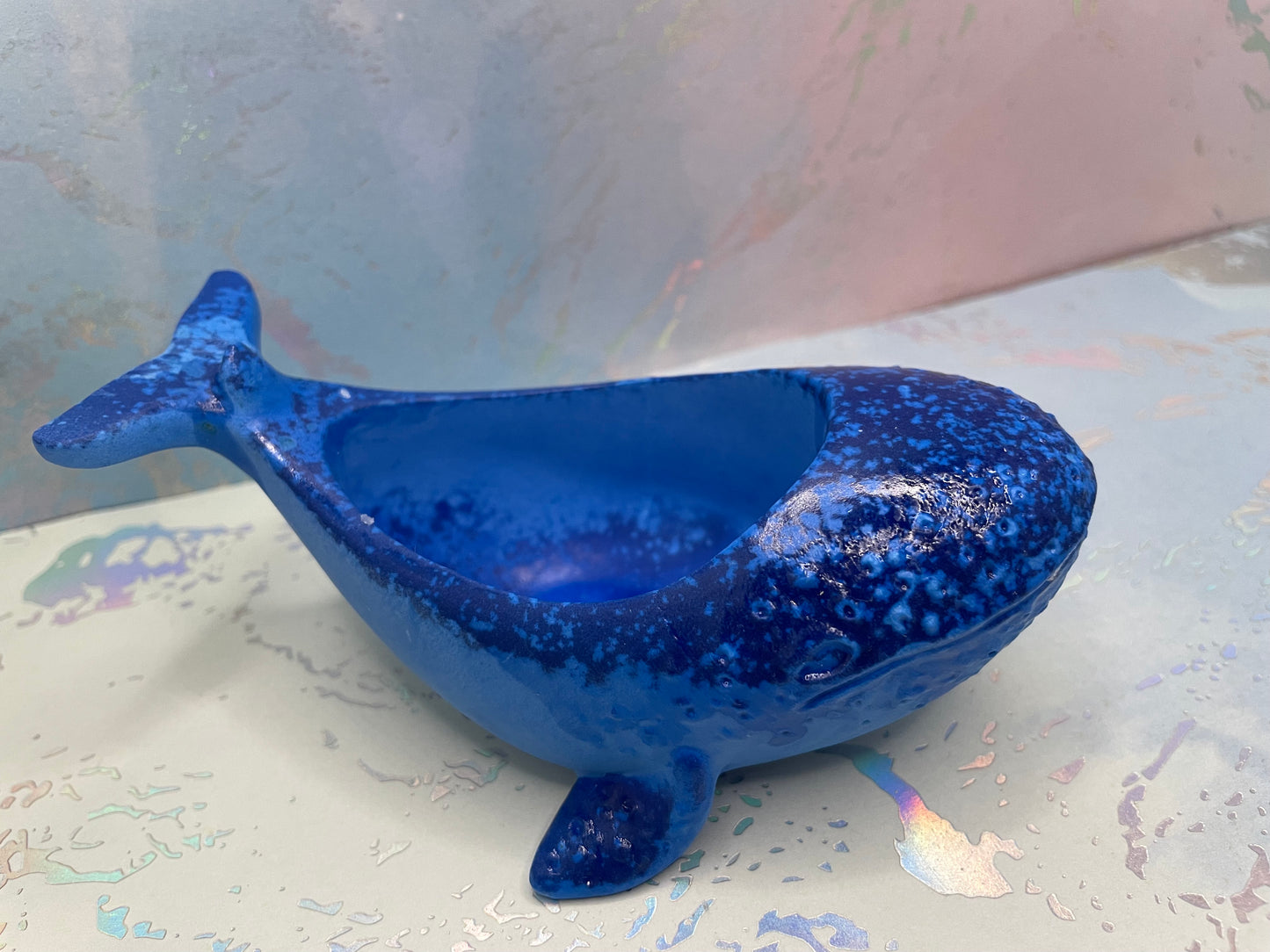 Contenant Baleine en Éco-Résine Bleu