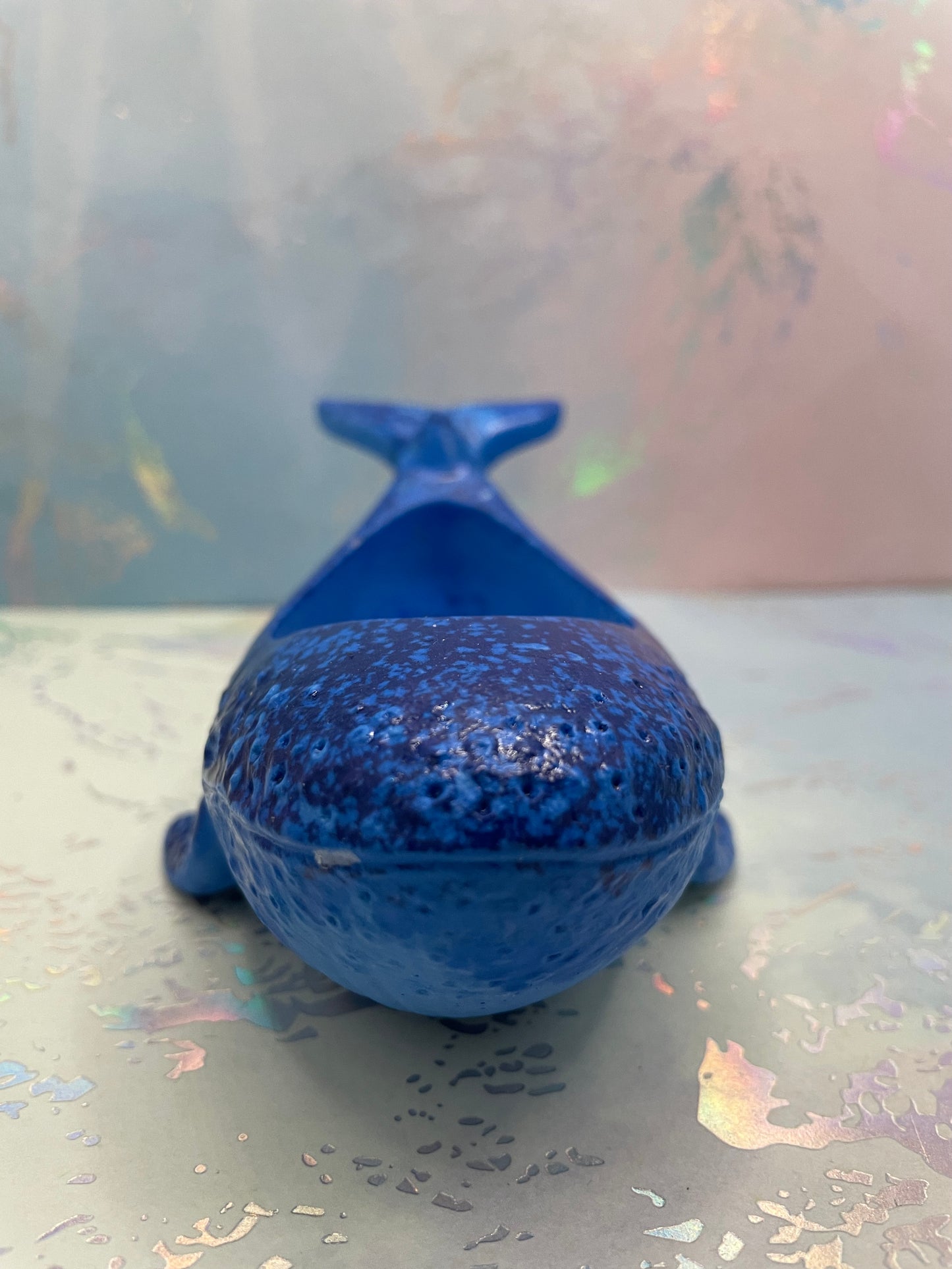 Contenant Baleine en Éco-Résine Bleu