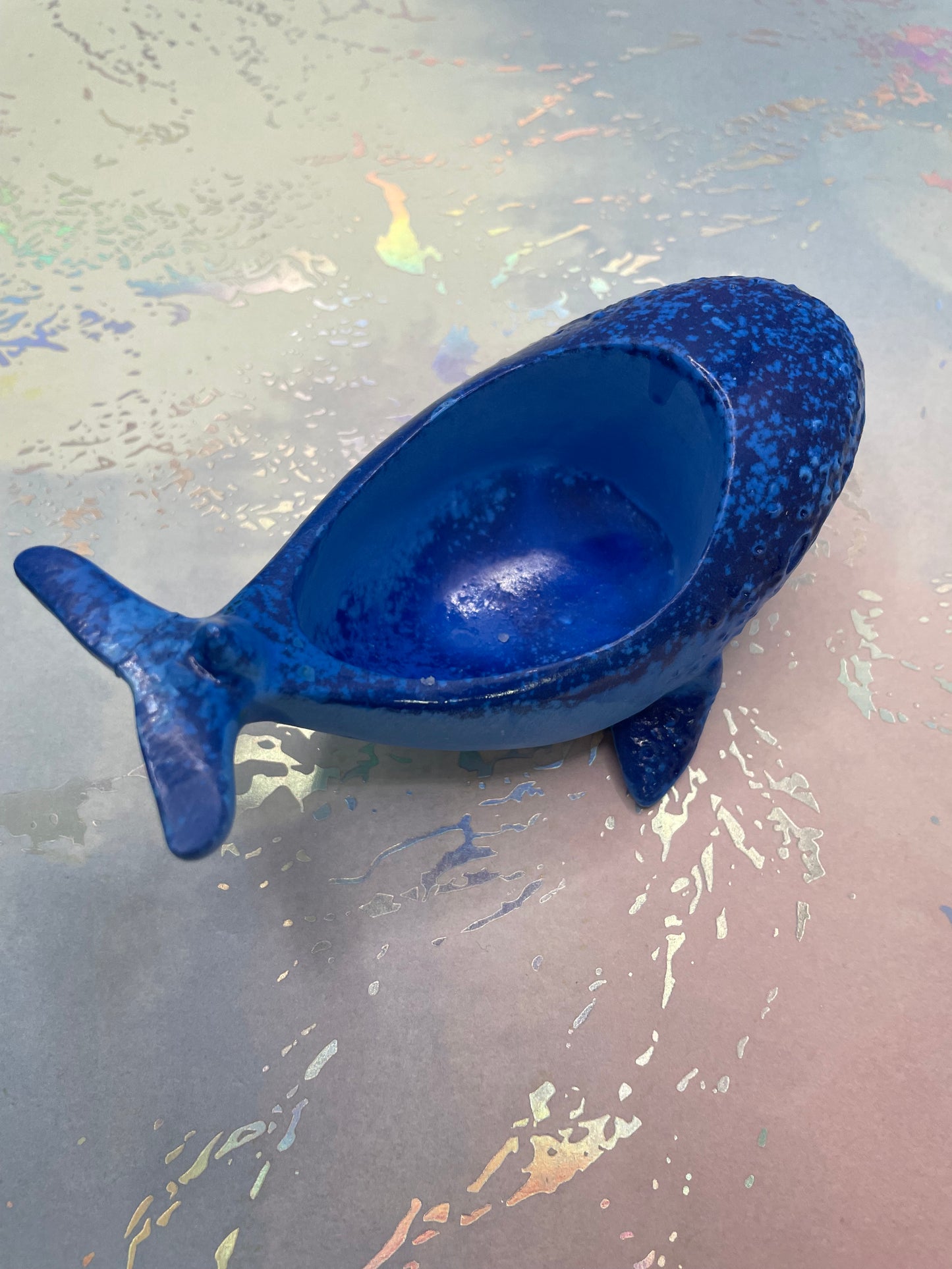 Contenant Baleine en Éco-Résine Bleu