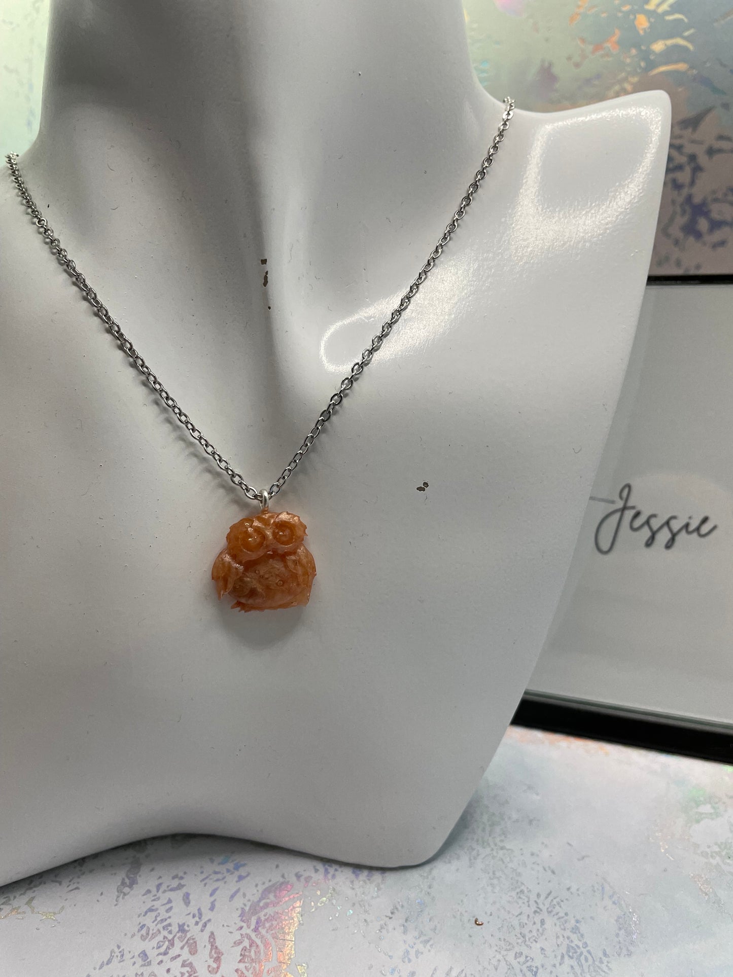 Collier hibou 18" - Sans nickel + acier inoxydable