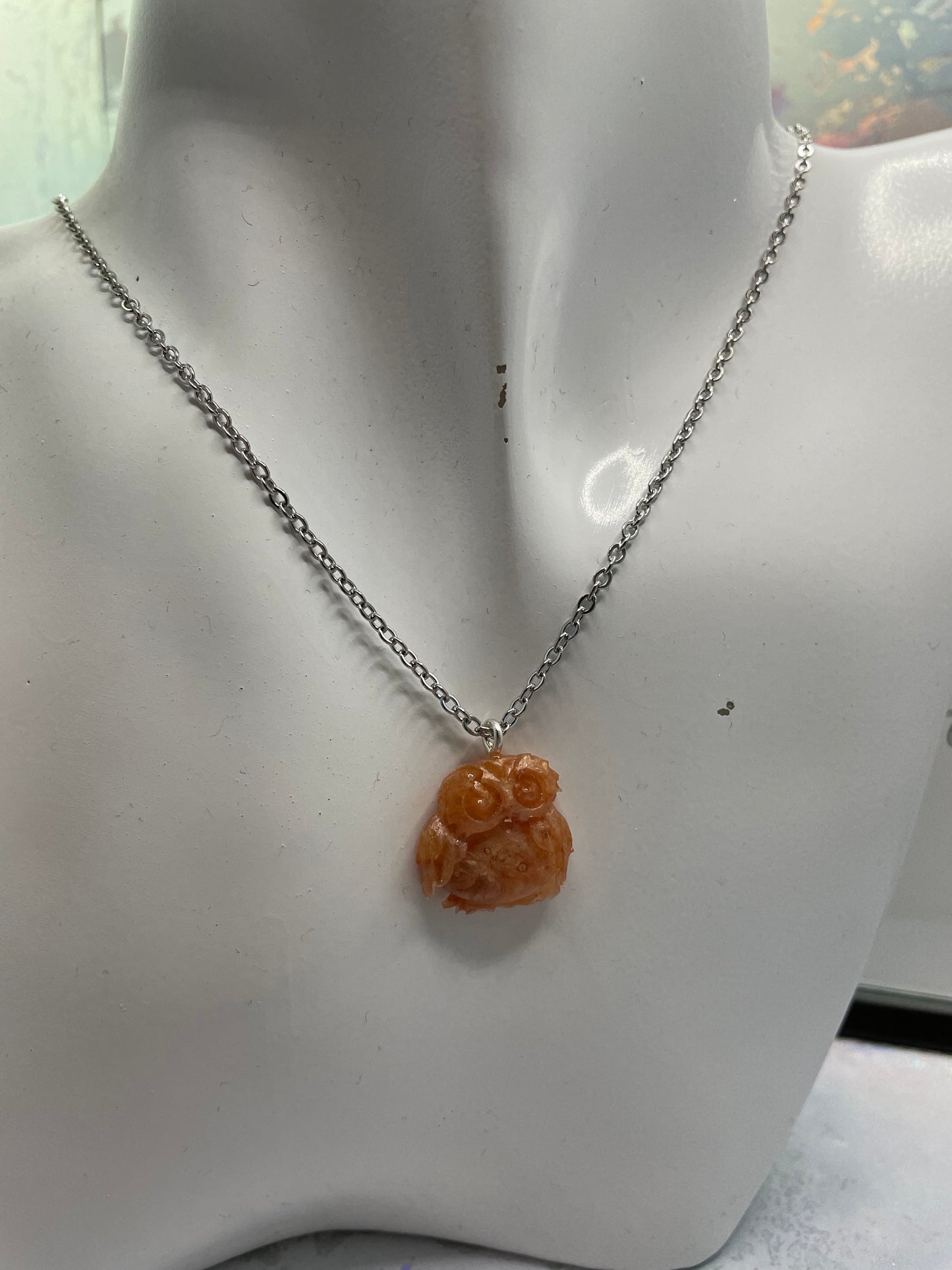 Collier hibou 18" - Sans nickel + acier inoxydable