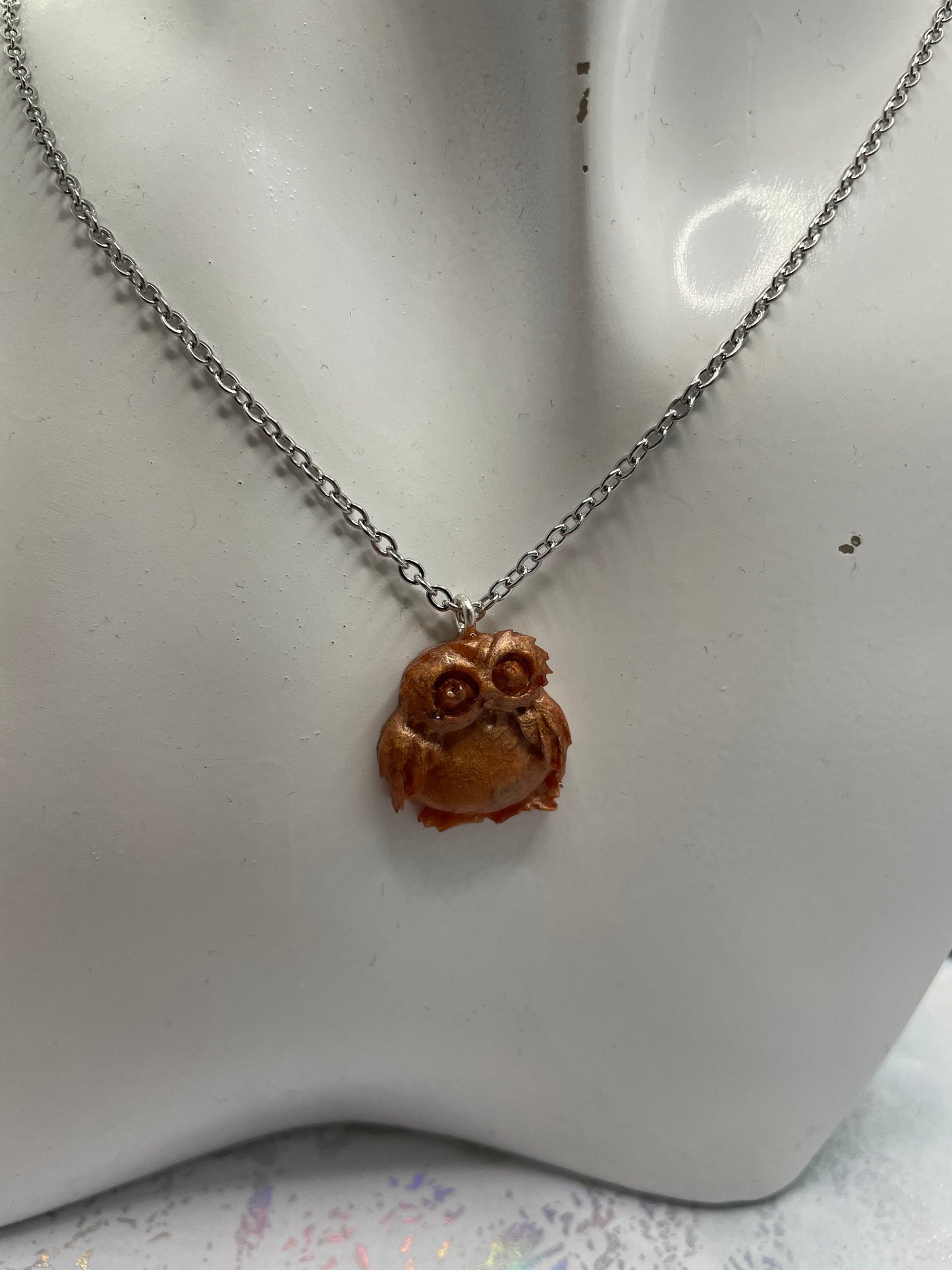 Collier hibou 18" - Sans nickel + acier inoxydable