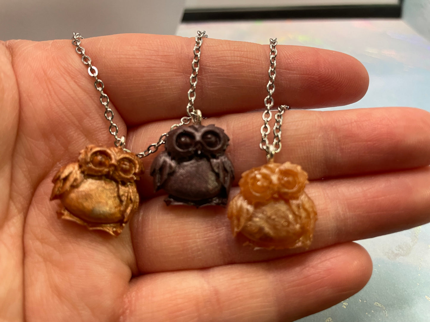 Collier hibou 18" - Sans nickel + acier inoxydable