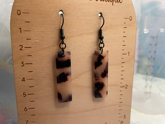 Tortoise Rectangle Acetate Drop Earrings