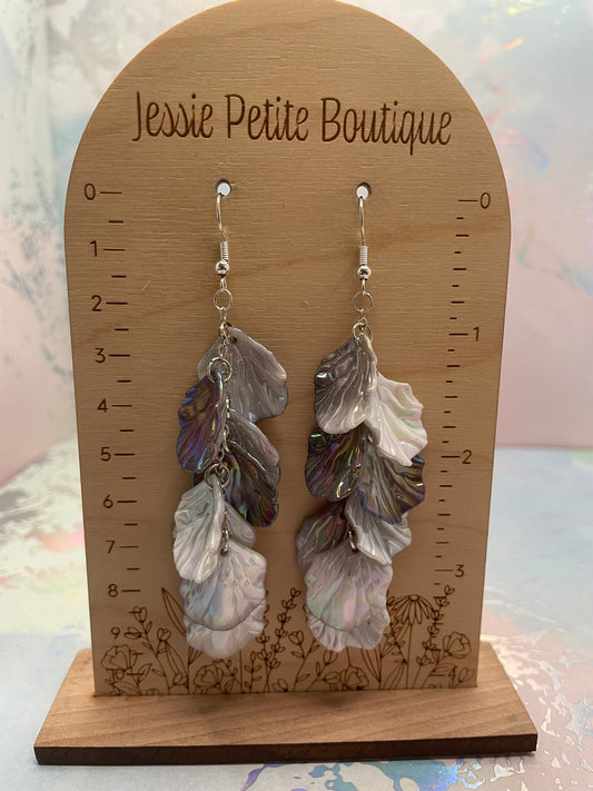 Boucles d’oreilles Cascade de Pétales Holographiques