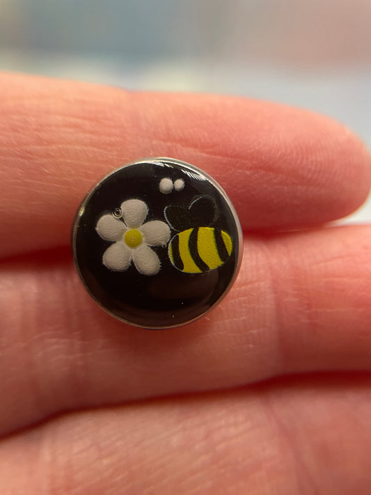 Bee & Flowers Stud Earrings