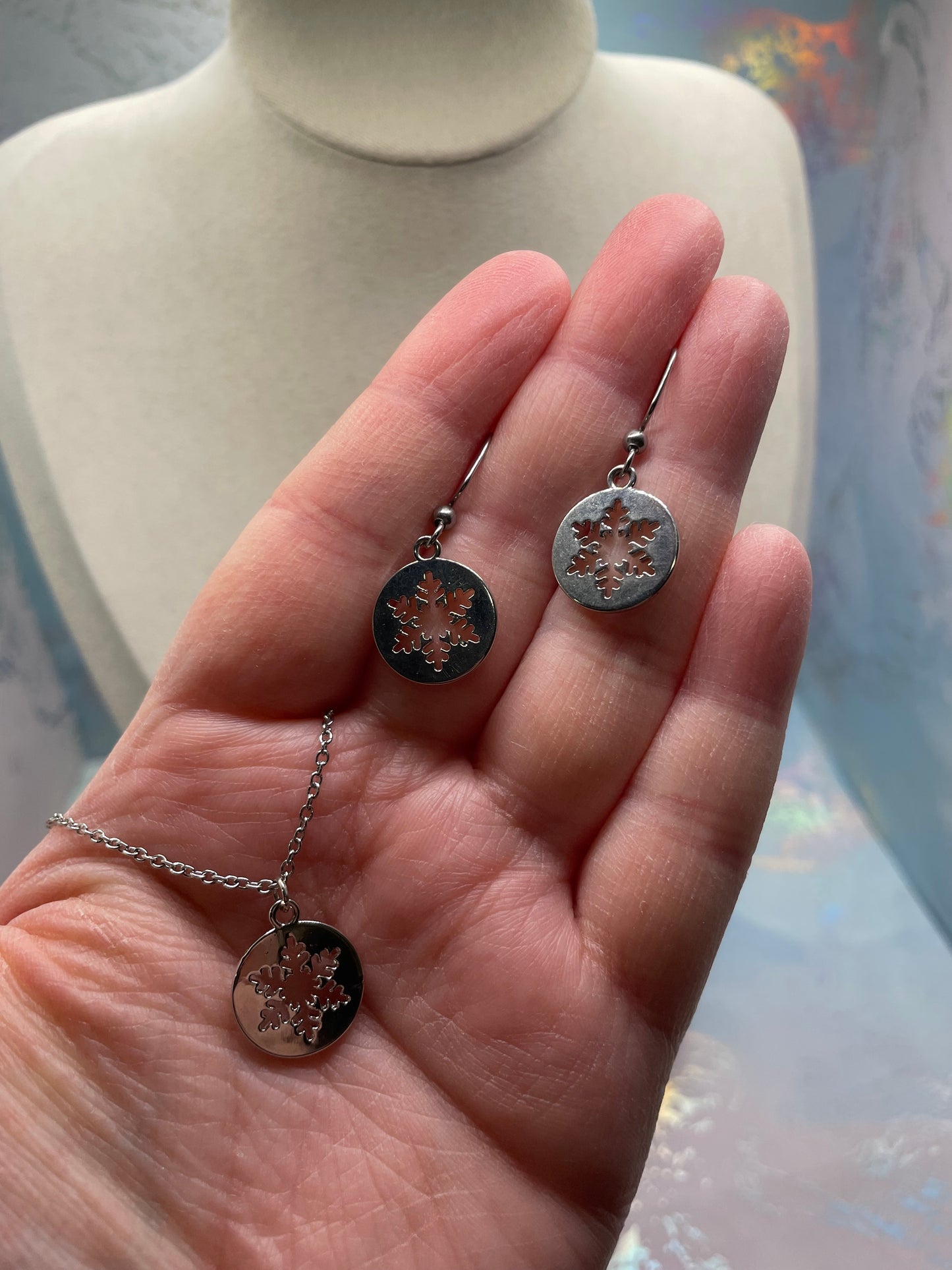 Ensemble flocon de neige argentée 18''