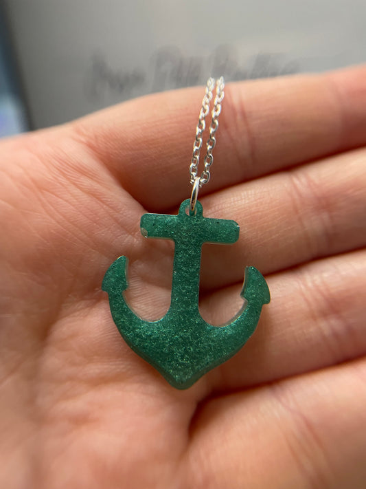 Collier pendentif ancre verter 25'' Sans Nickel