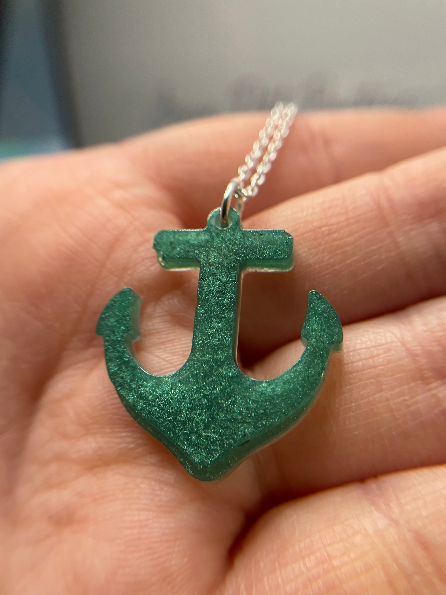 Collier pendentif ancre verter 25'' Sans Nickel