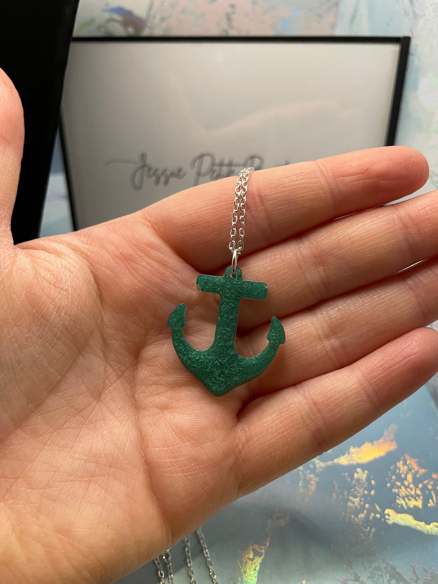 Collier pendentif ancre verter 25'' Sans Nickel