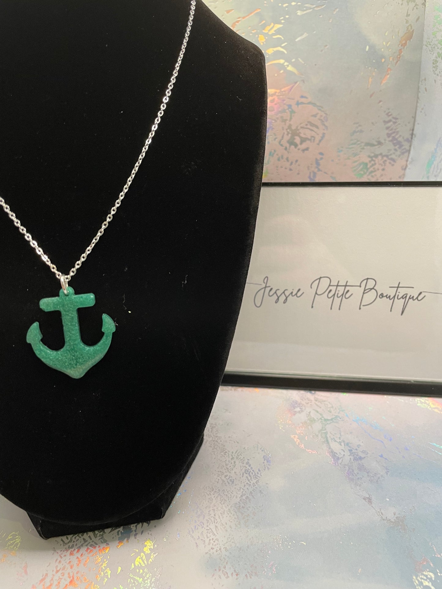 Collier pendentif ancre verter 25'' Sans Nickel