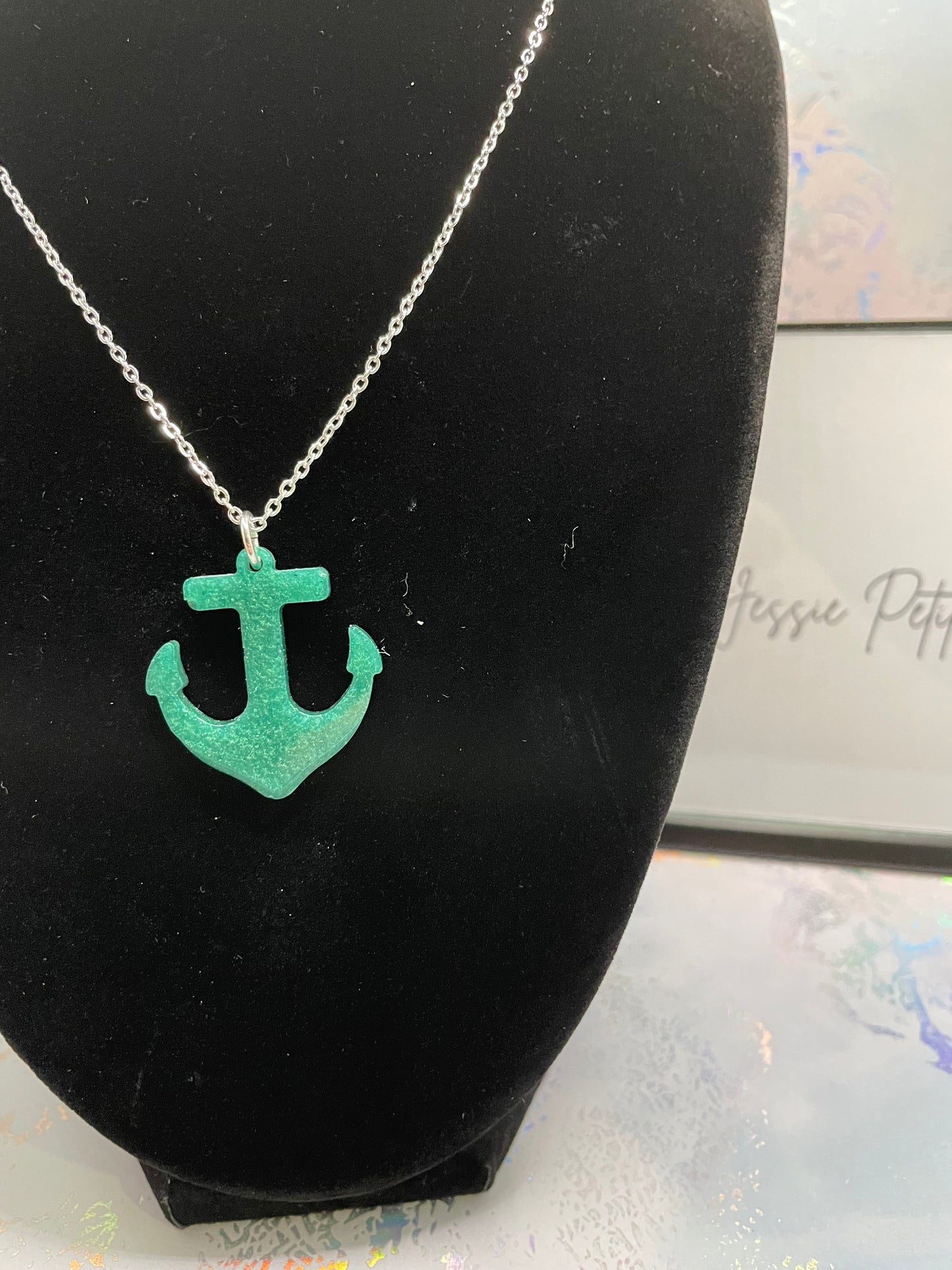 Collier pendentif ancre verter 25'' Sans Nickel