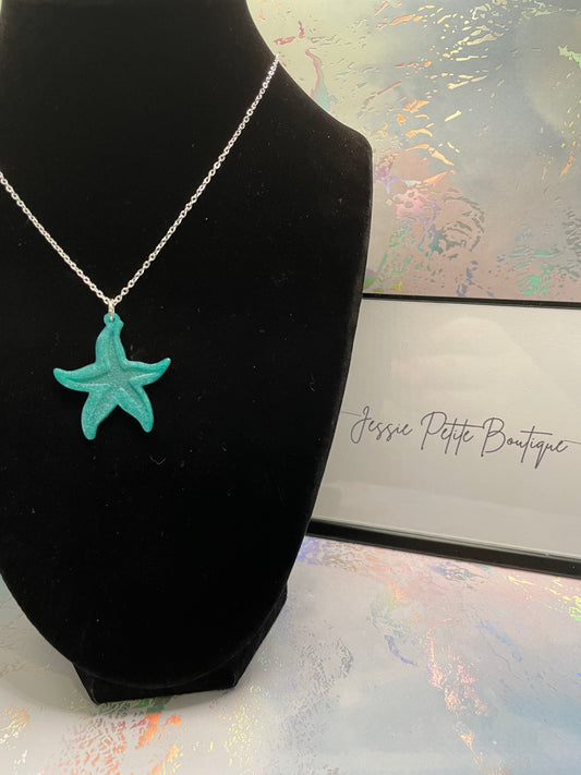 Collier étoile de mer turquoise – 24''Sans Nickel
