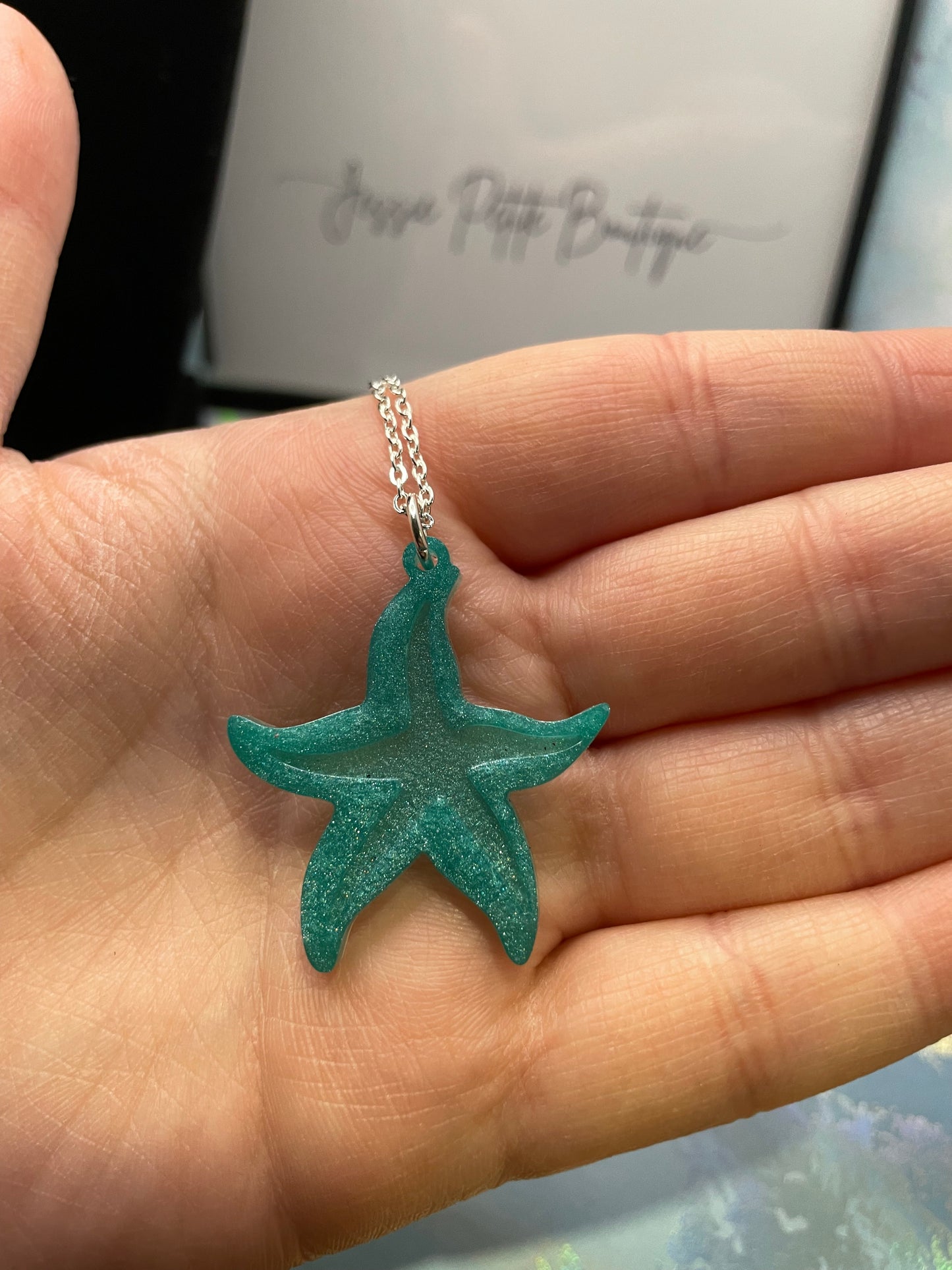 Collier étoile de mer turquoise – 24''Sans Nickel