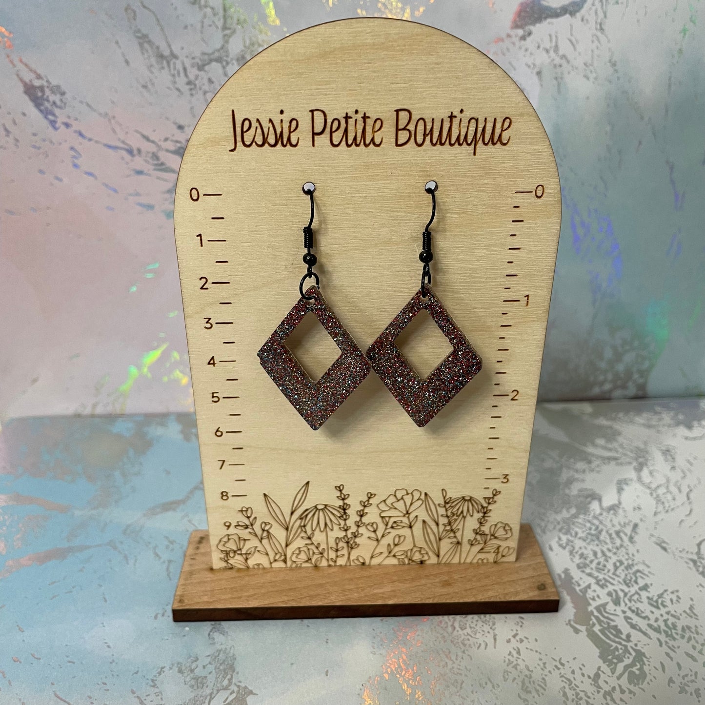 Boucles d'oreilles losange brillant