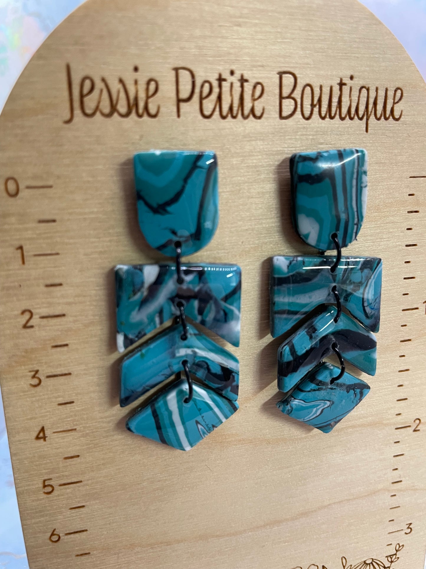 Boucles d’oreilles Elizabeth: Marbré turquoise