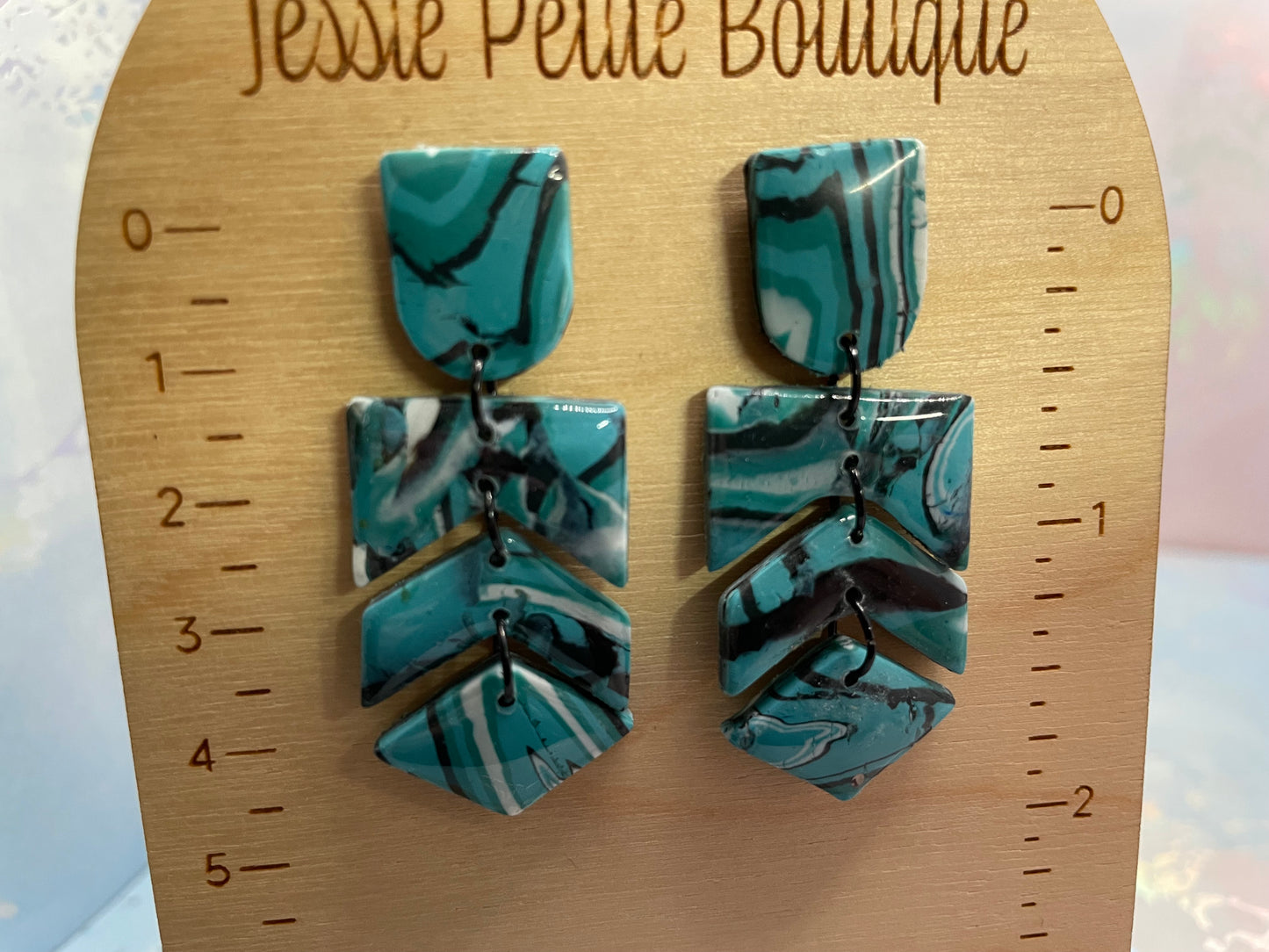 Boucles d’oreilles Elizabeth: Marbré turquoise