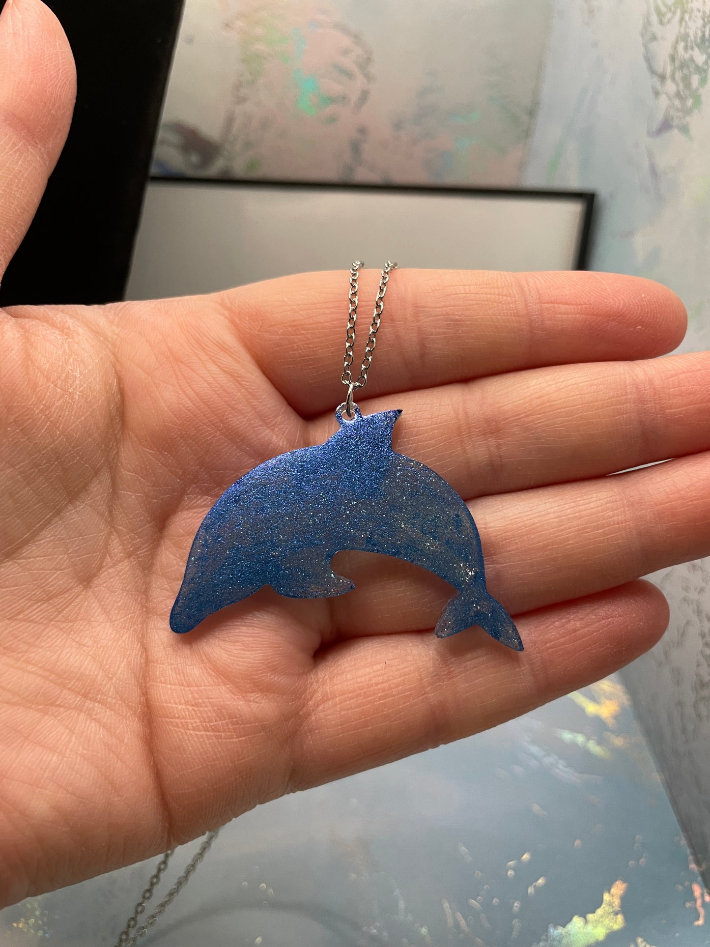 Collier Dauphin Bleu 28'' - Sans Nickel