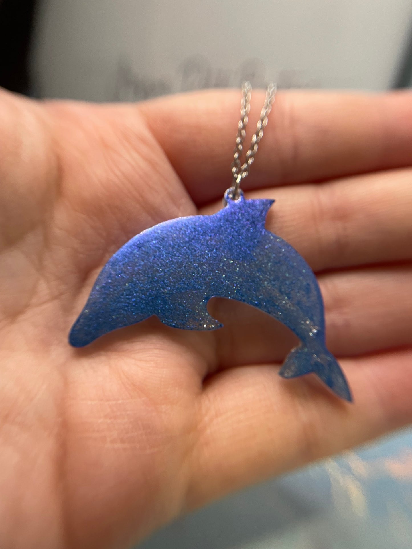 Collier Dauphin Bleu 28'' - Sans Nickel