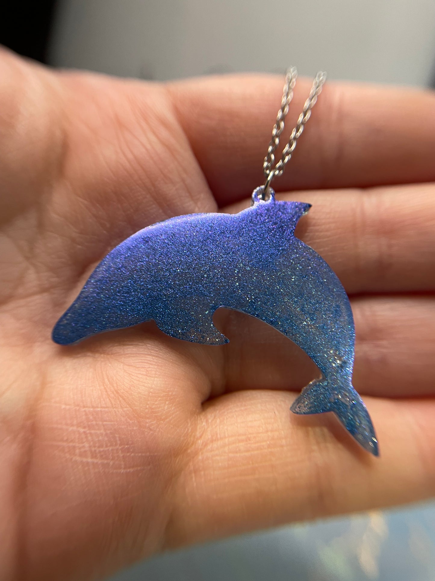 Collier Dauphin Bleu 28'' - Sans Nickel