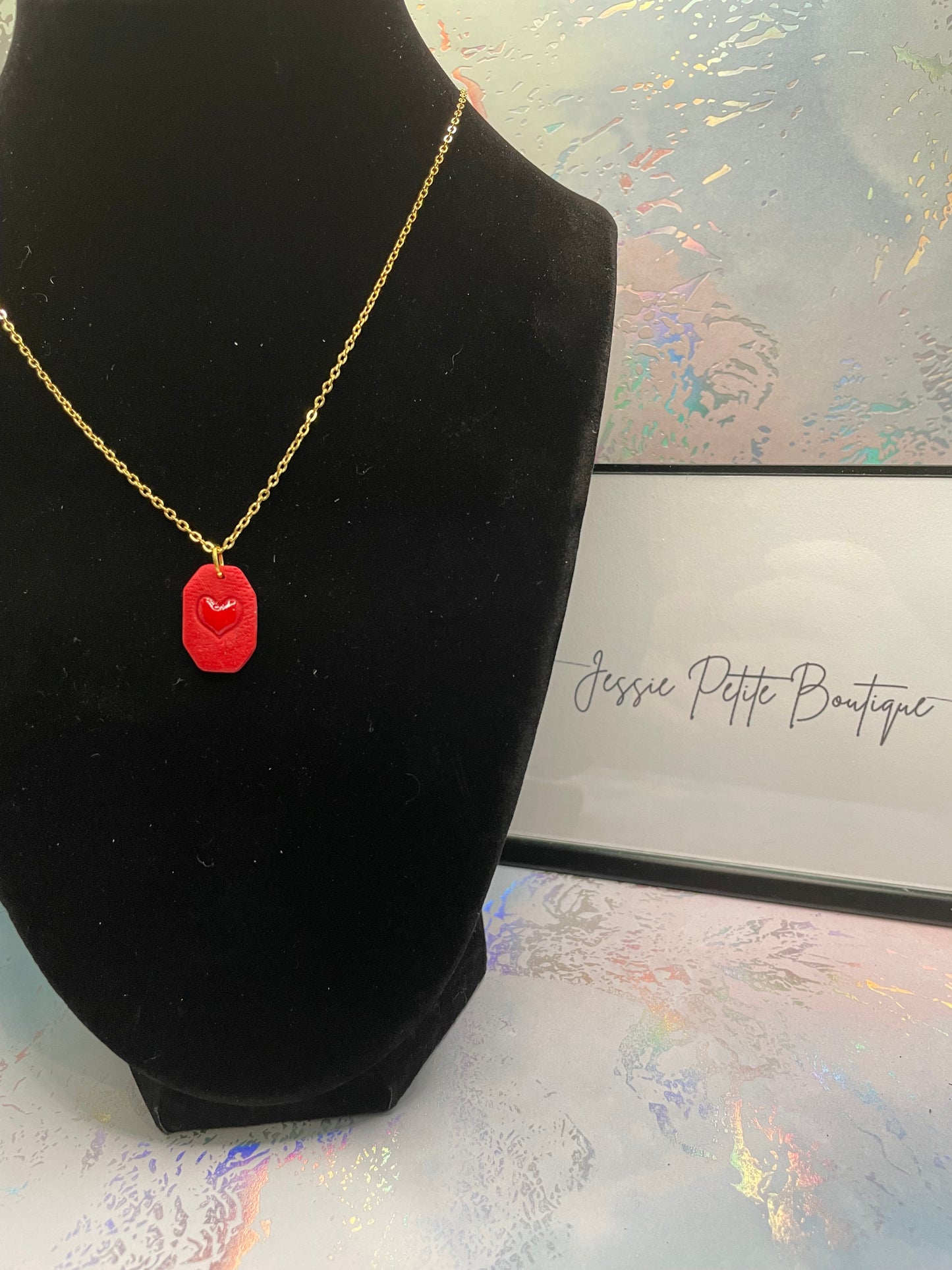 Collier petite étiquette d'amour- 22"