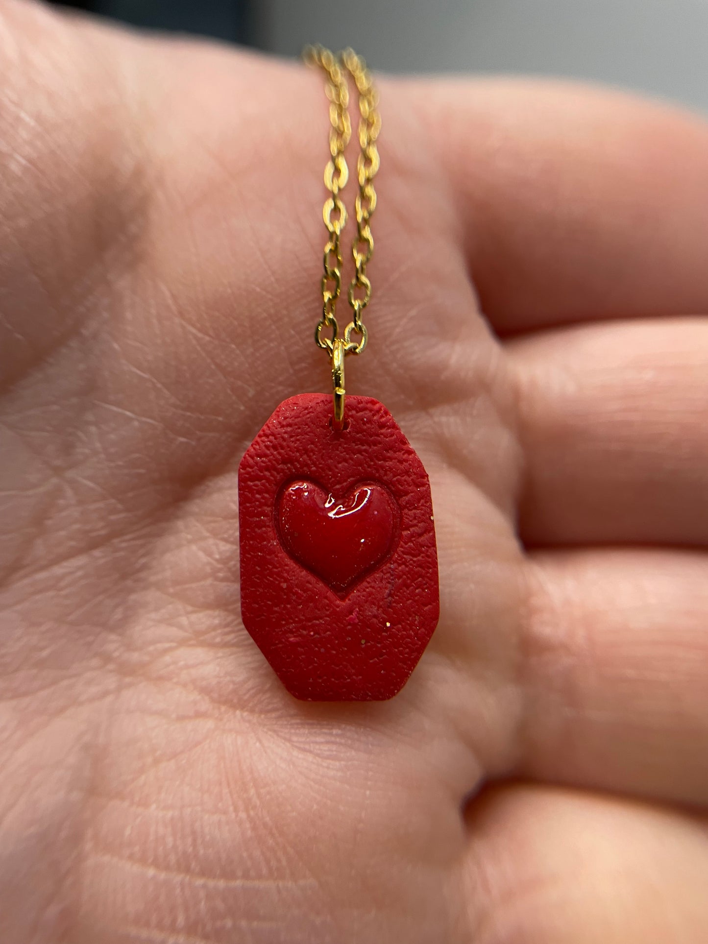 Collier petite étiquette d'amour- 22"