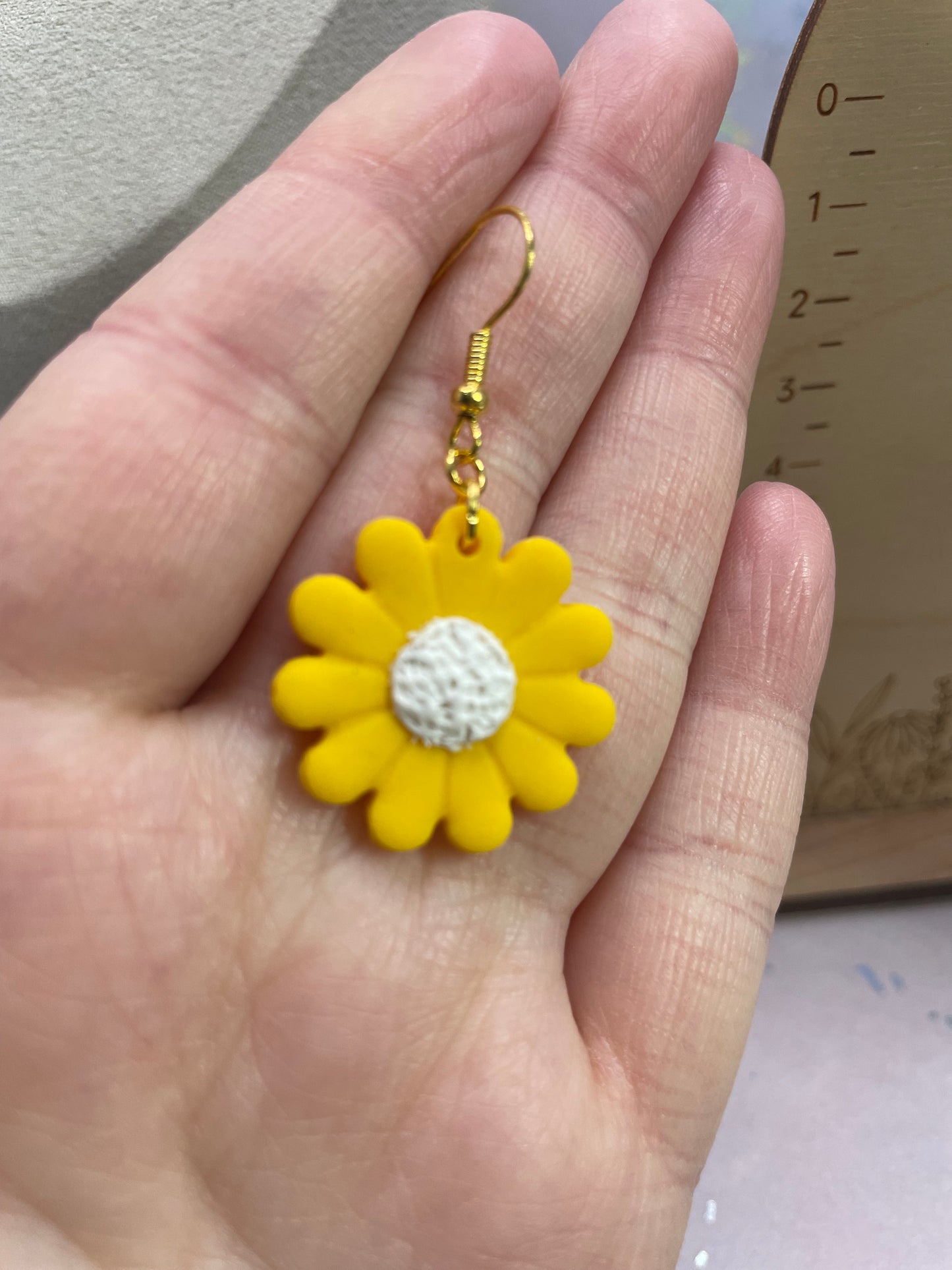Sunny Yellow Daisy Flower Earrings