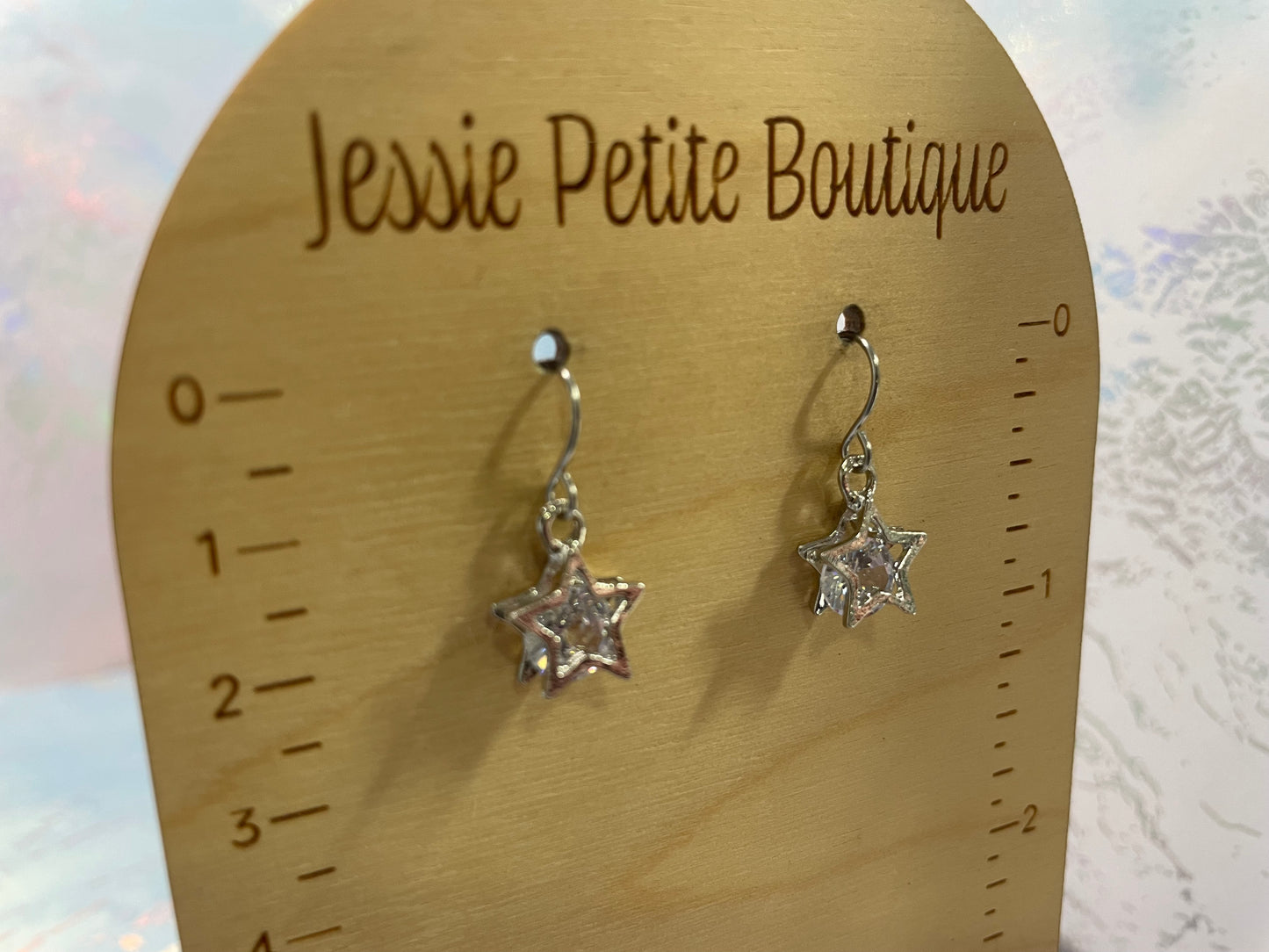 Boucles d’oreilles étoile argentée CZ – Boucles délicates avec étoile cristal en acier inoxydable