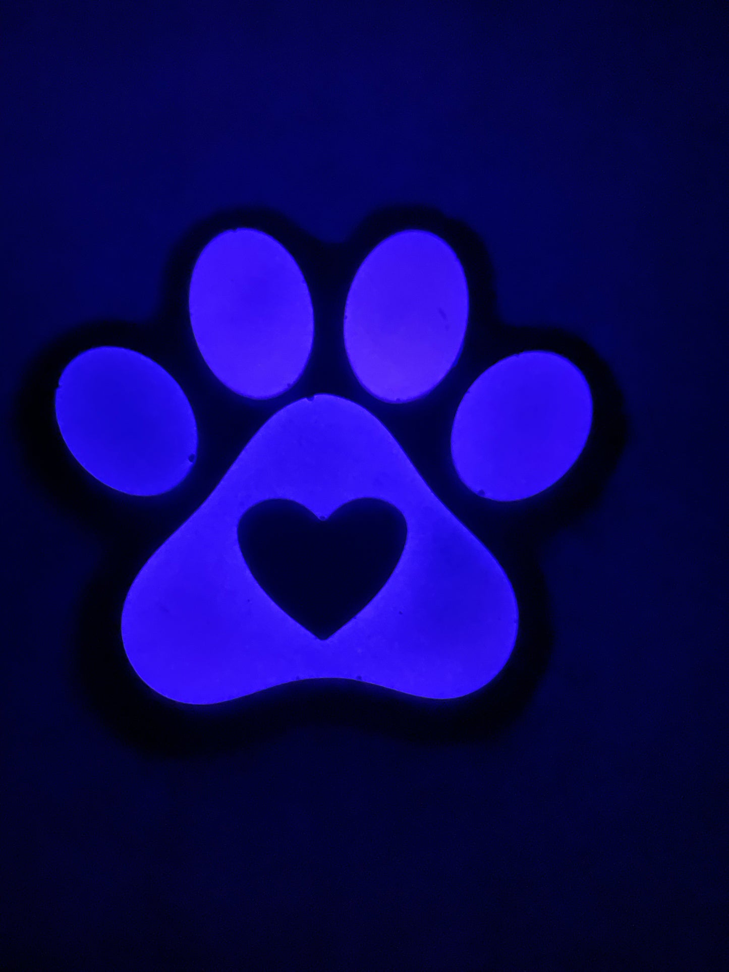 Paw Print Magnets – Sparkly Resin with Heart Design