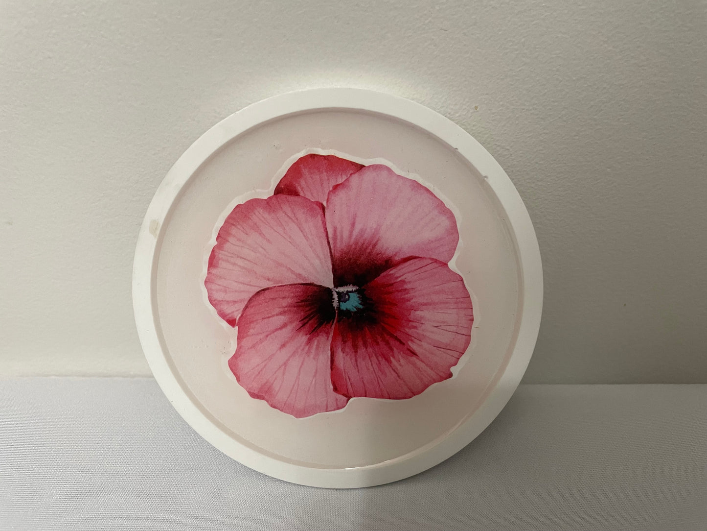 Eco Resin Coaster Set with Pansy Flowers (Set of 4)