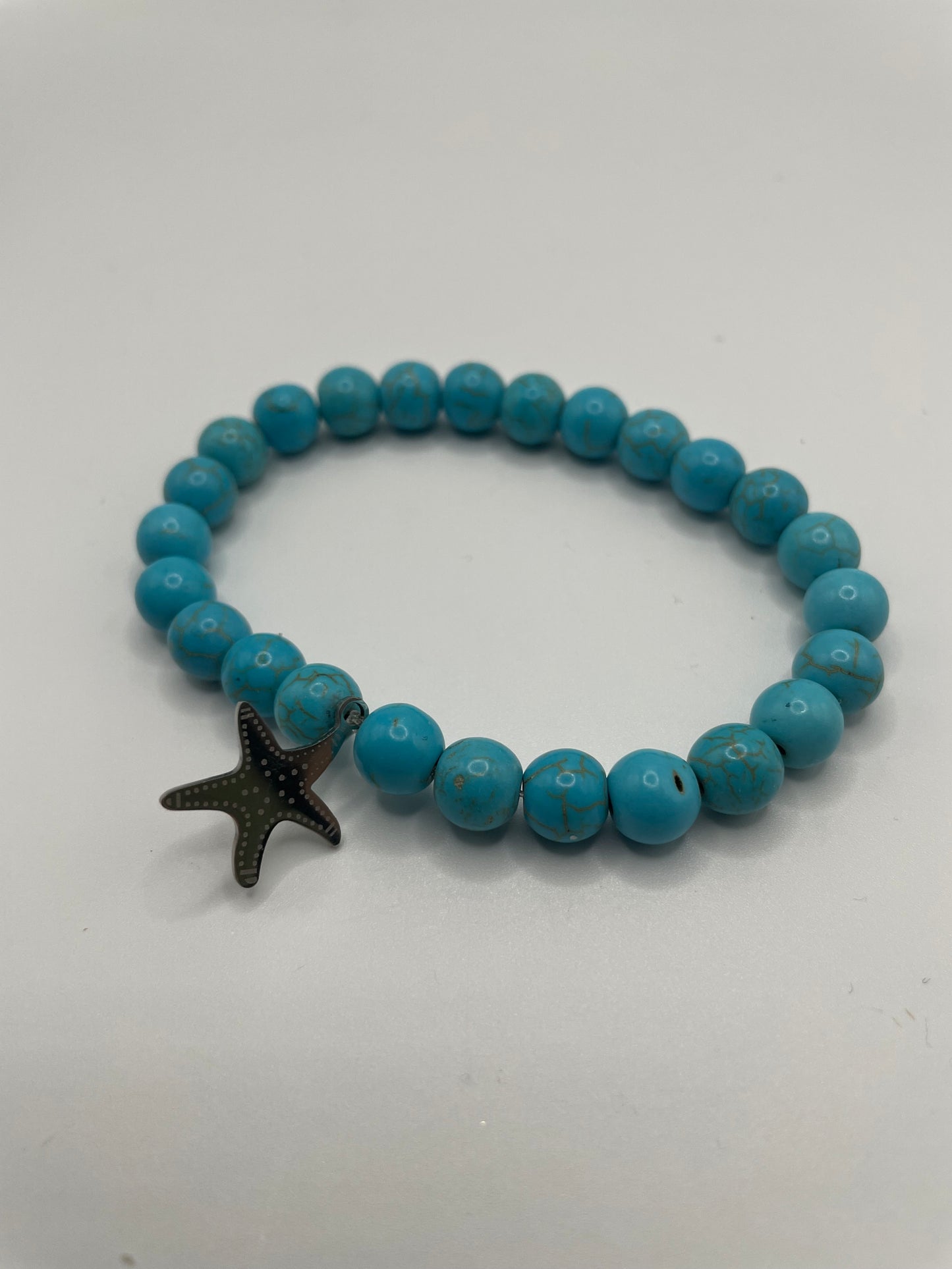 Turquoise Beaded Bracelet with Starfish Charm