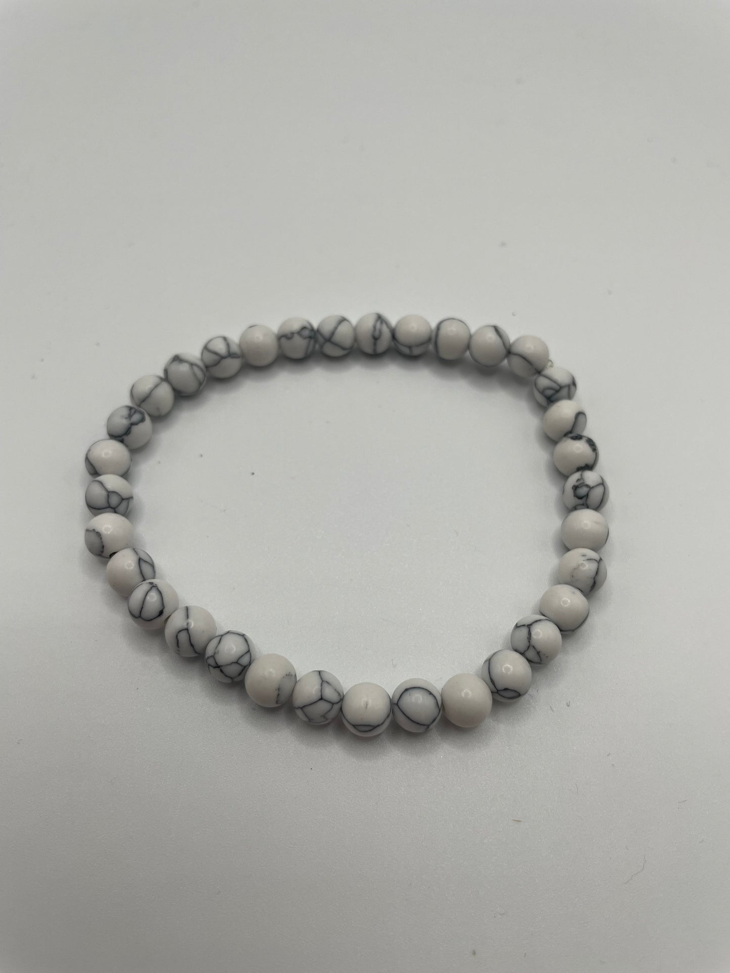 White Howlite Beaded Bracelet