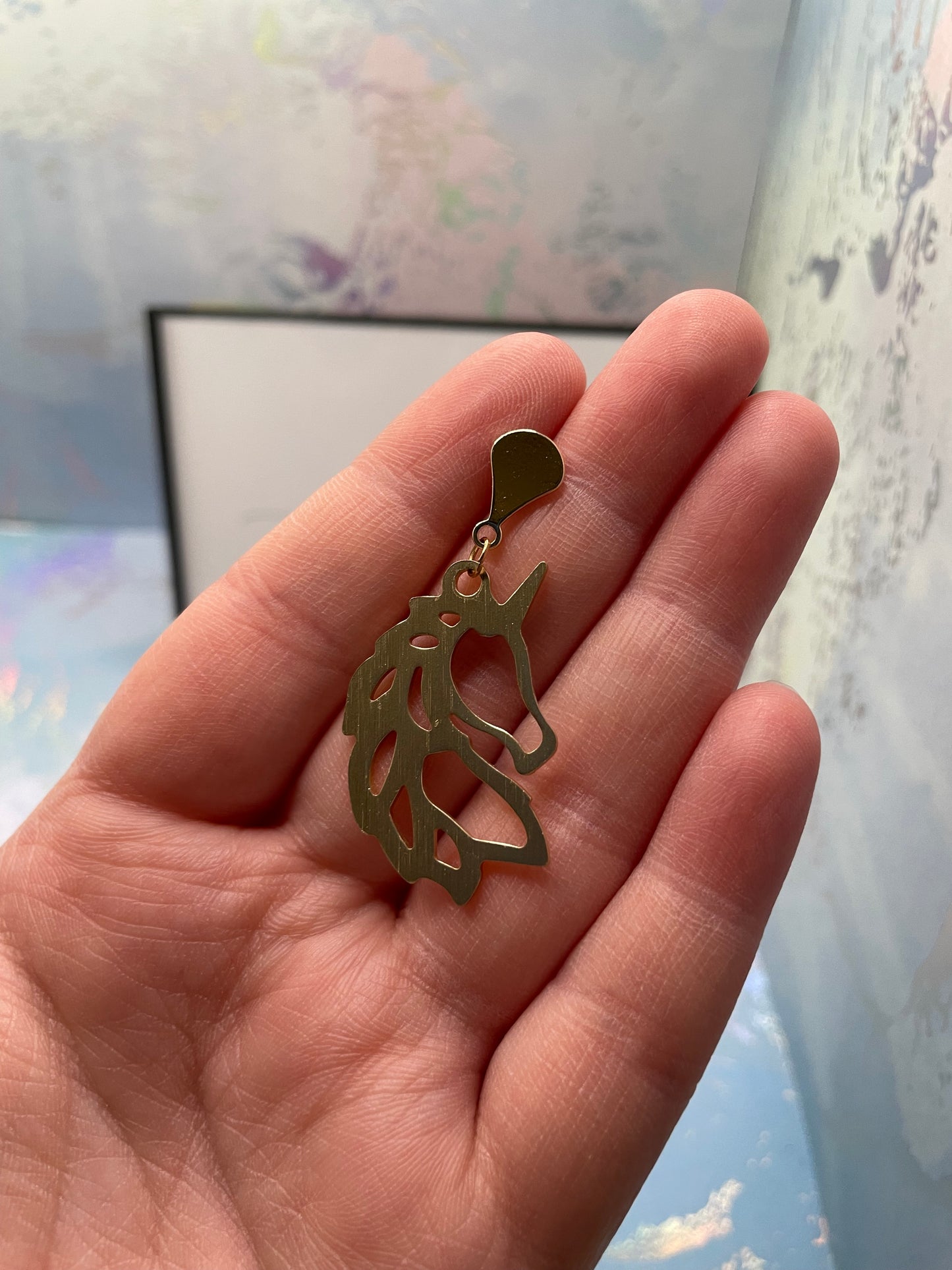 Gold-Plated Unicorn Earrings -Nickel free