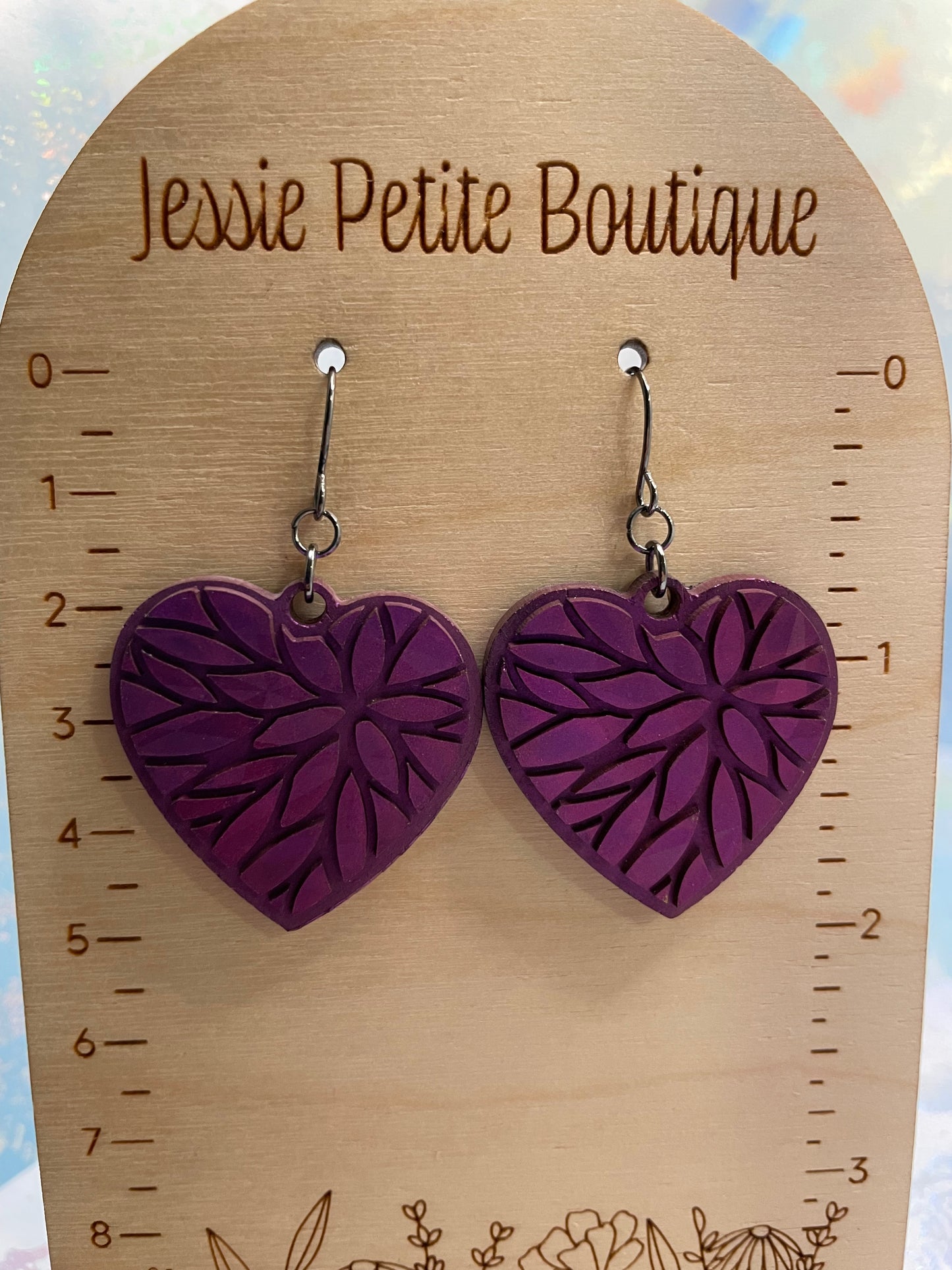 Julie Holographic Heart Earrings -STAINLESS STEEL