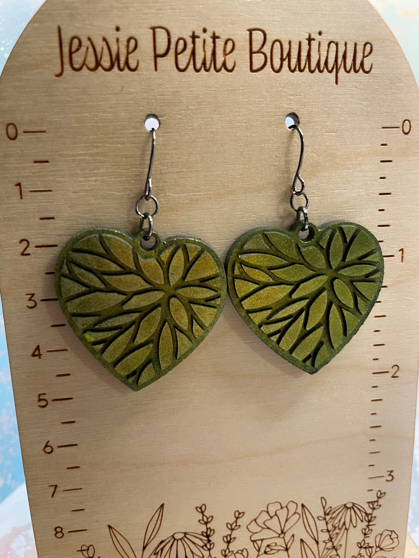 Julie Holographic Heart Earrings -STAINLESS STEEL