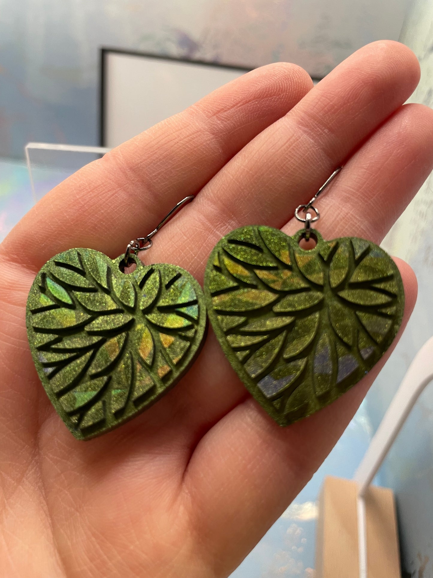 Julie Holographic Heart Earrings -STAINLESS STEEL