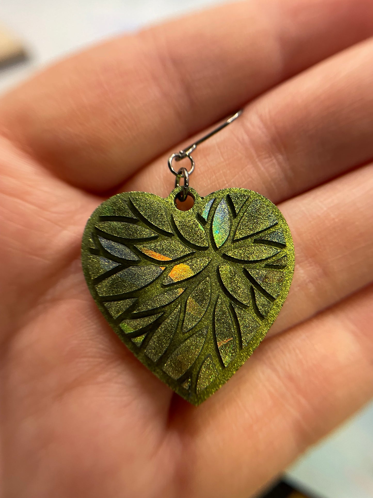 Julie Holographic Heart Earrings -STAINLESS STEEL