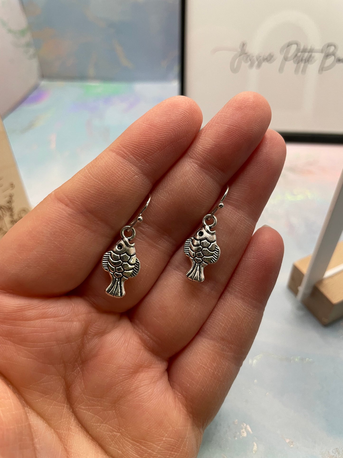 Boucles d'oreilles poisson en argent