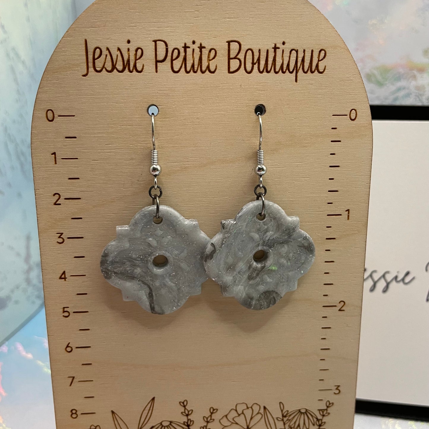 Boucles d'oreilles pendantes en argile marocaine bleu clair - Sans nickel