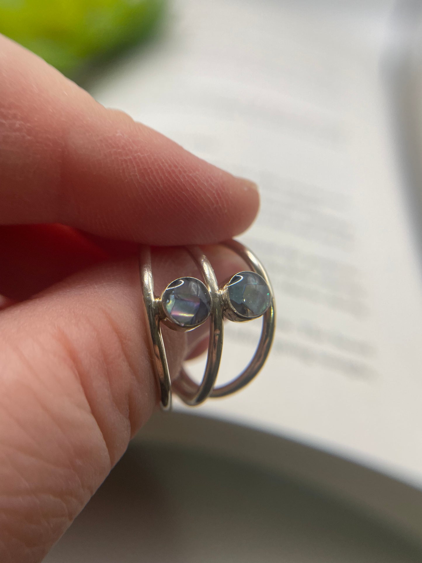 Bague double coquillage-Taille 8US