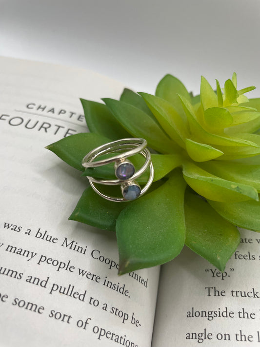 Bague double coquillage-Taille 8US