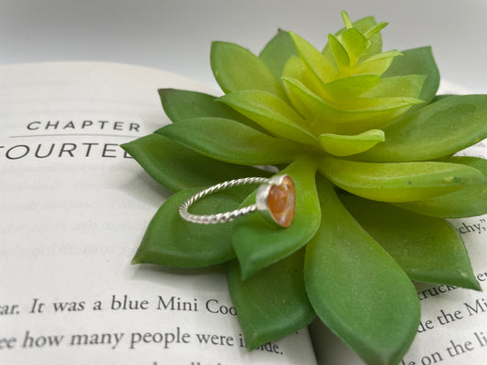 Bague coeur coquillage rose-Taille 8US