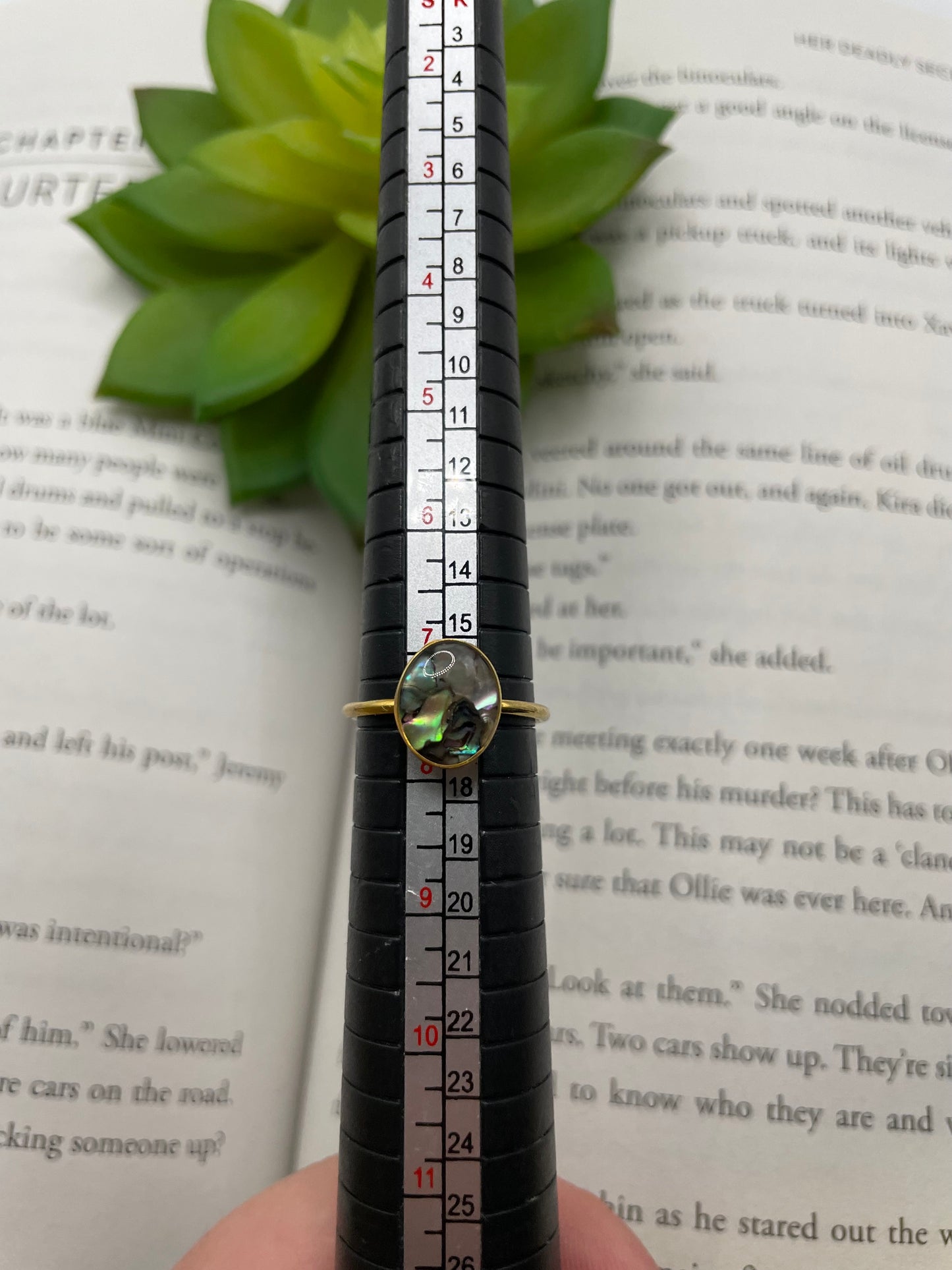 Gold Oval Shell Ring-Size 7½ US