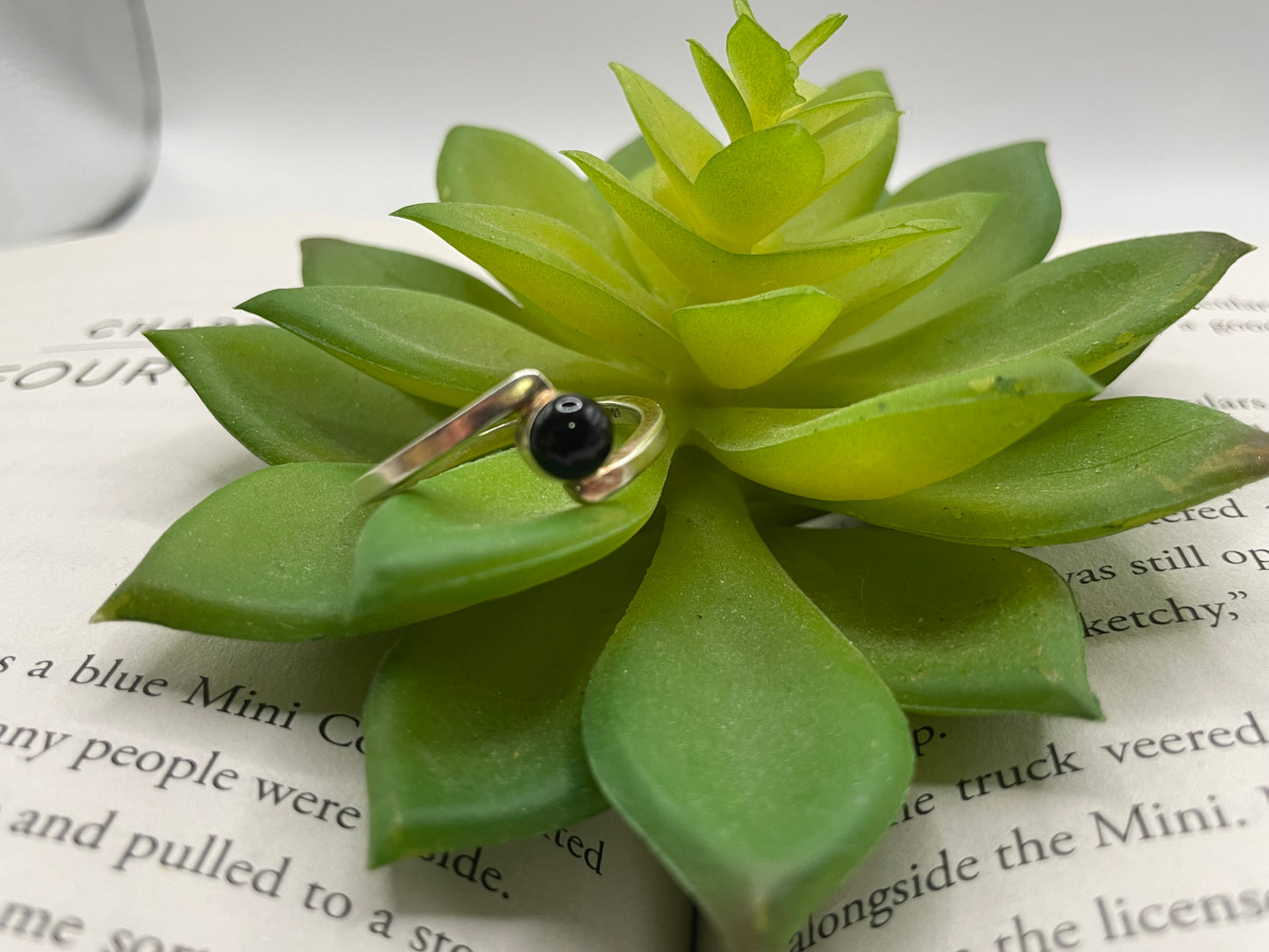 Black Dome Bezel Ring-Size 10½ US