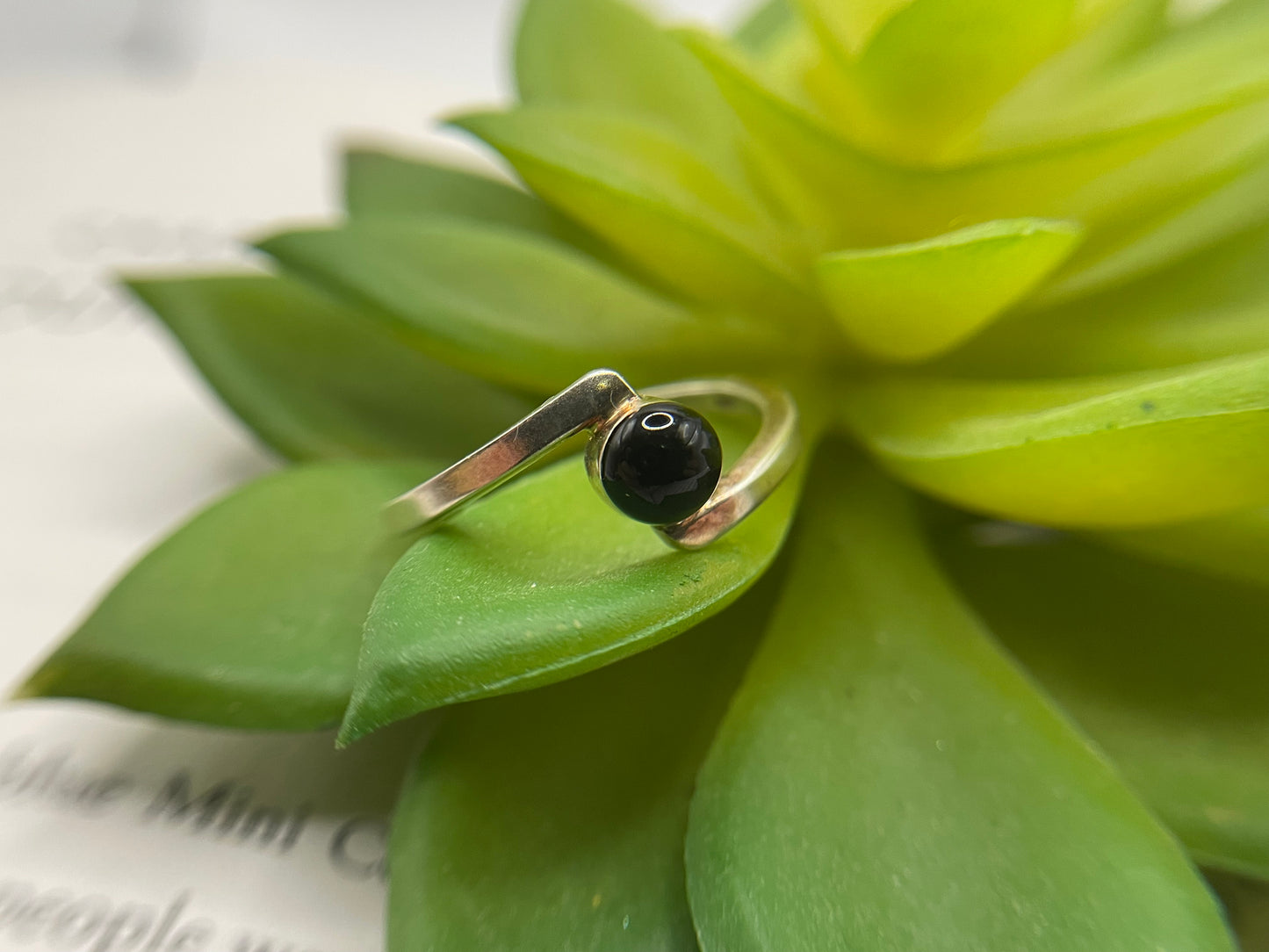 Black Dome Bezel Ring-Size 10½ US