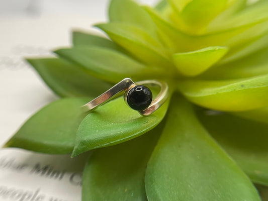Black Dome Bezel Ring-Size 10½ US