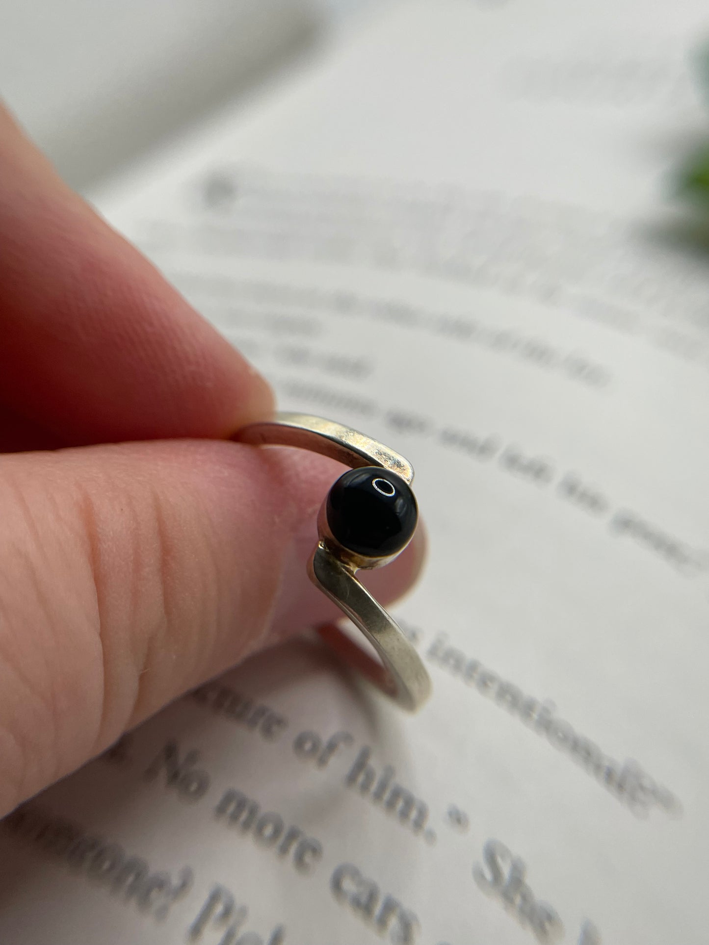 Black Dome Bezel Ring-Size 10½ US