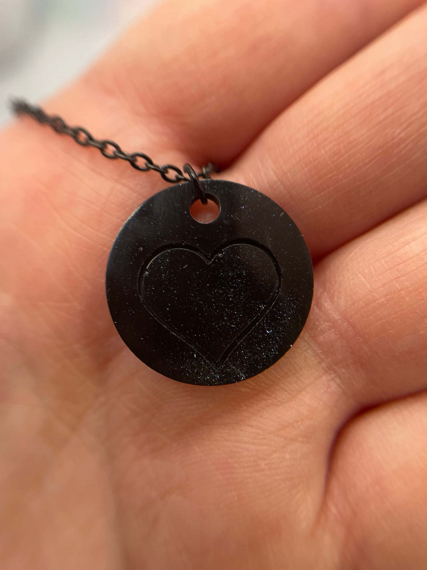 Collier cœur sur un cercle-18'' Sans nickel